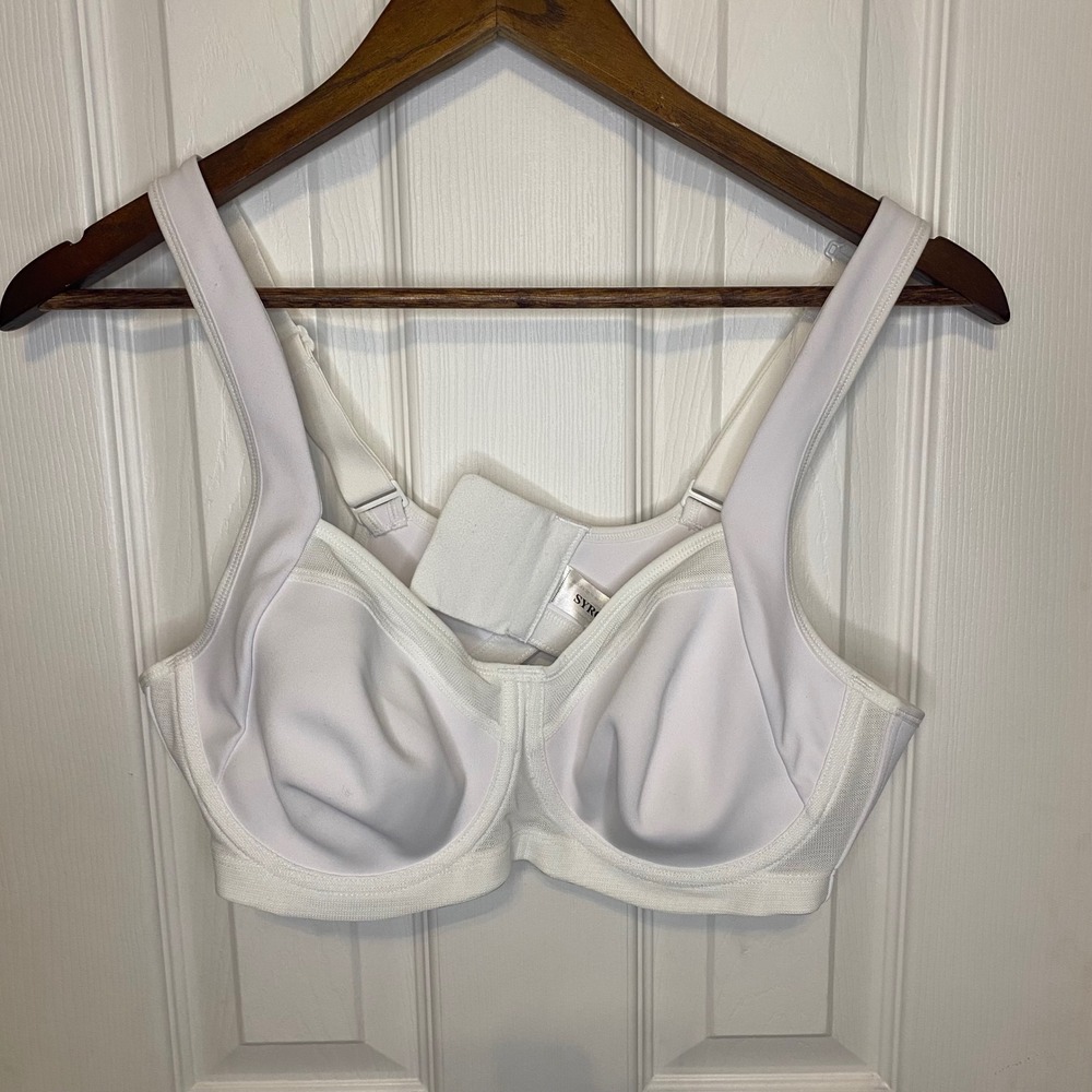 Syrokan‎ Womens High Impact Sports Bra 38B NWOT White Underwire Free